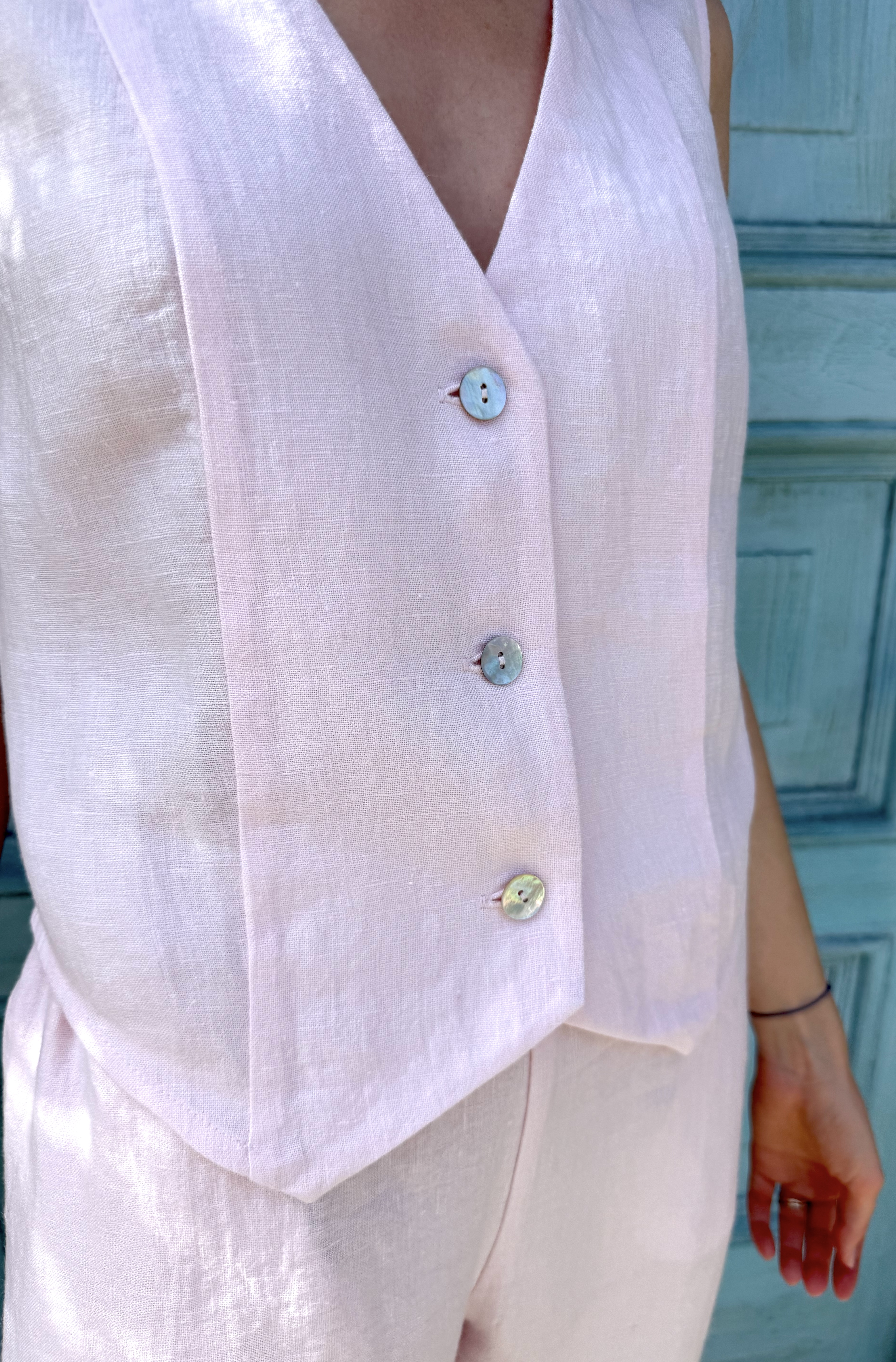 Vest buttons close-up