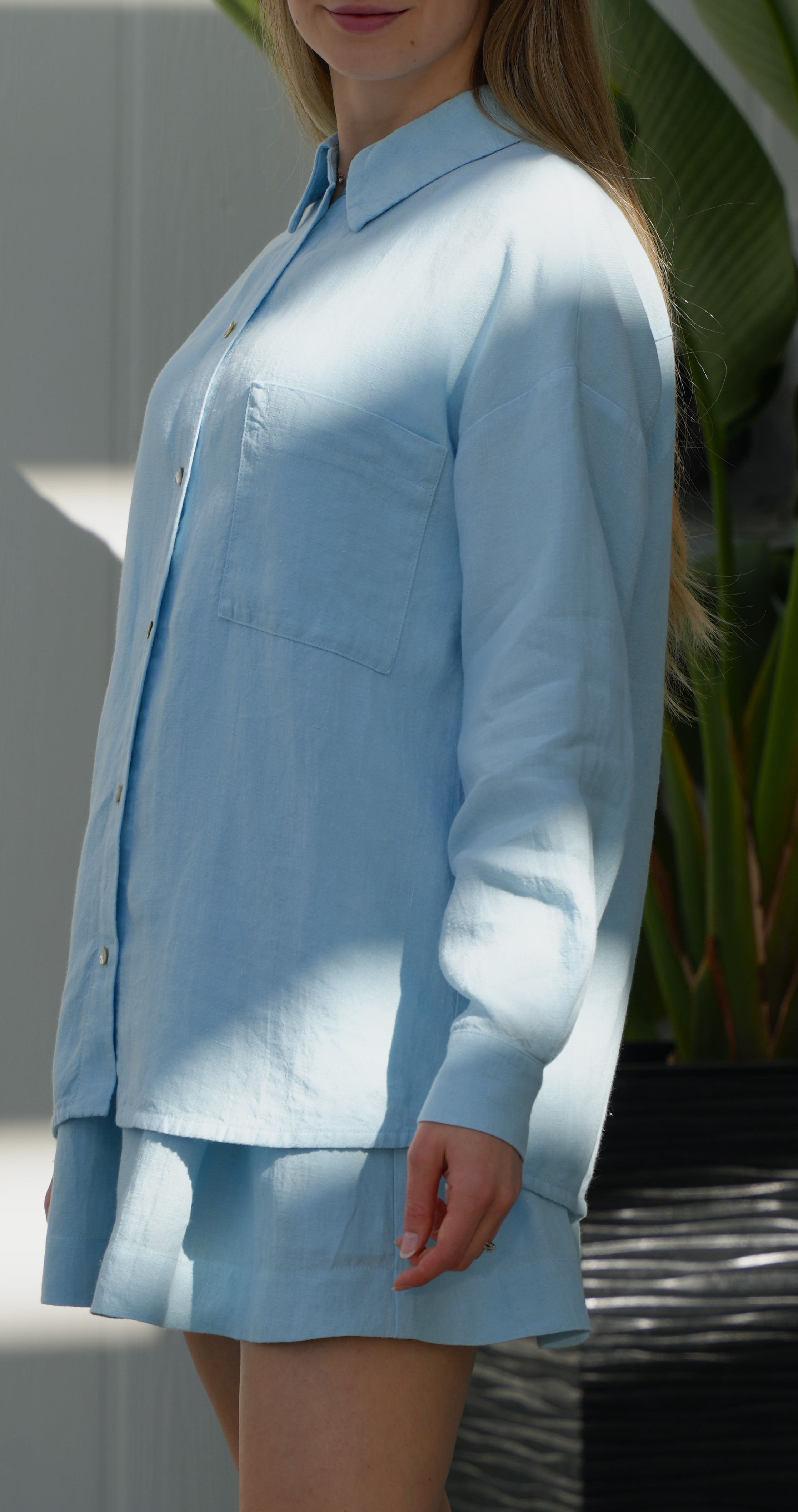 Portofino Shirt — side view with pocket detail