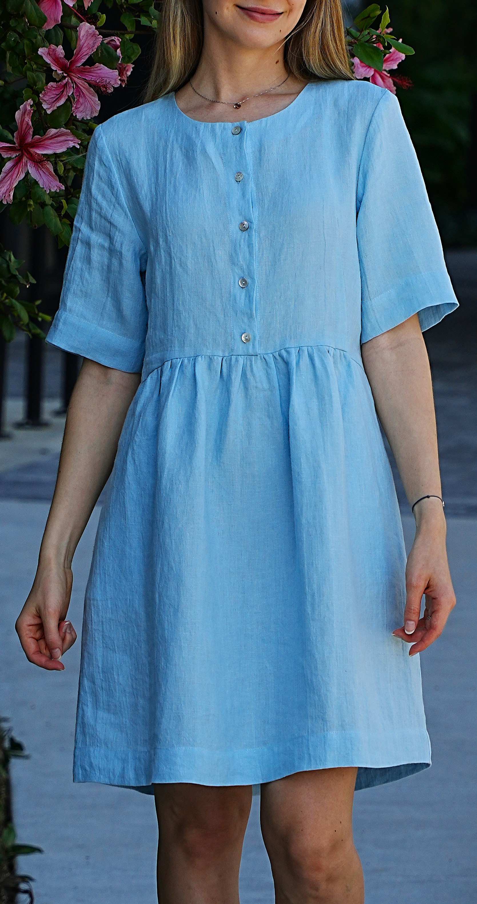 Santorini Linen Dress
