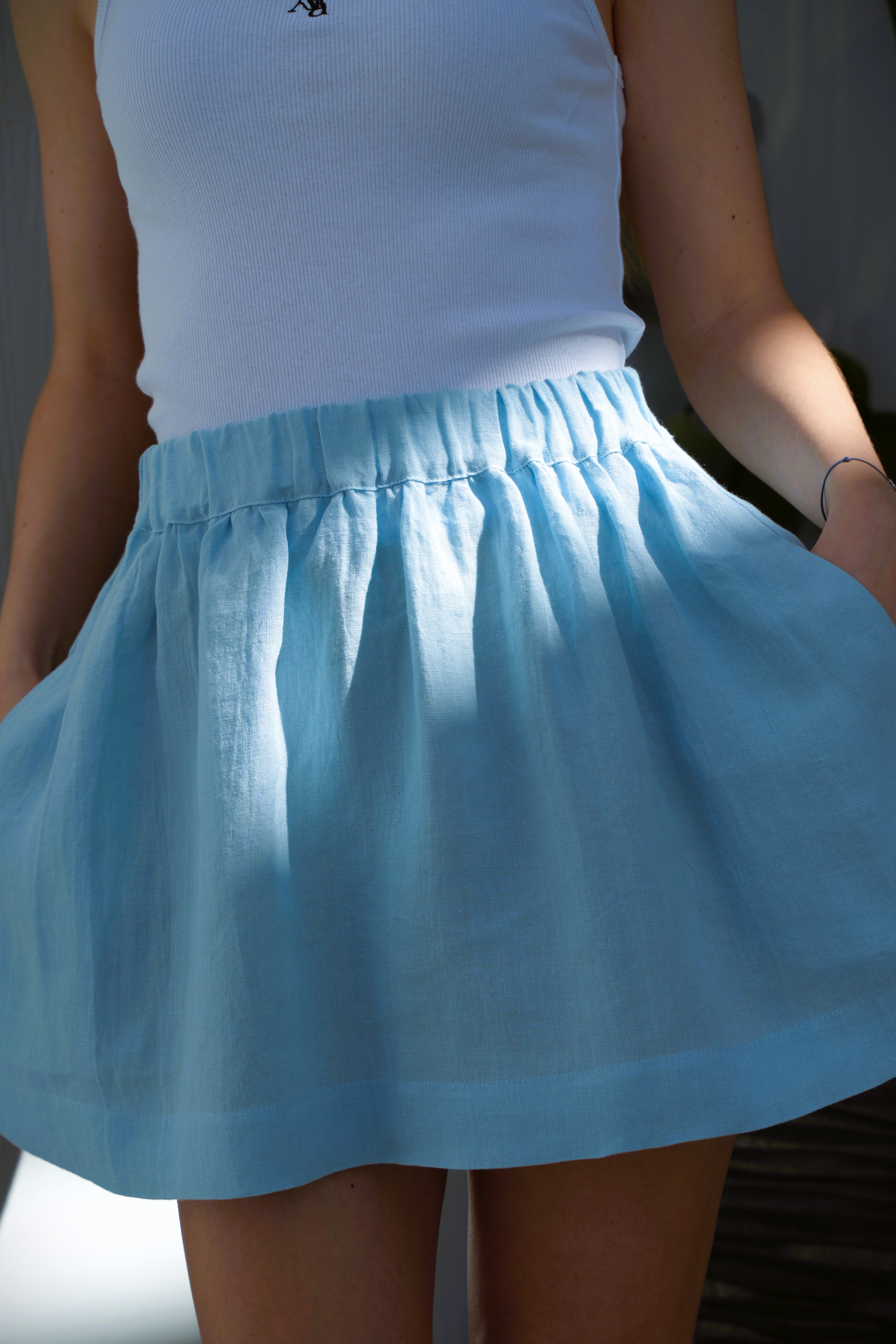 Sorrento Skirt — elastic waist front view